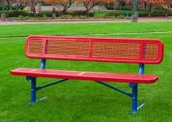 Ultra Site 10 Feet Deluxe Bench With Back, 2 Inch X 15 Inch Planks, Portable, Perforated
