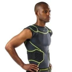 Champro Sports Bull Rush Compression Shirt - Charcoal, Black Inset - Youth S