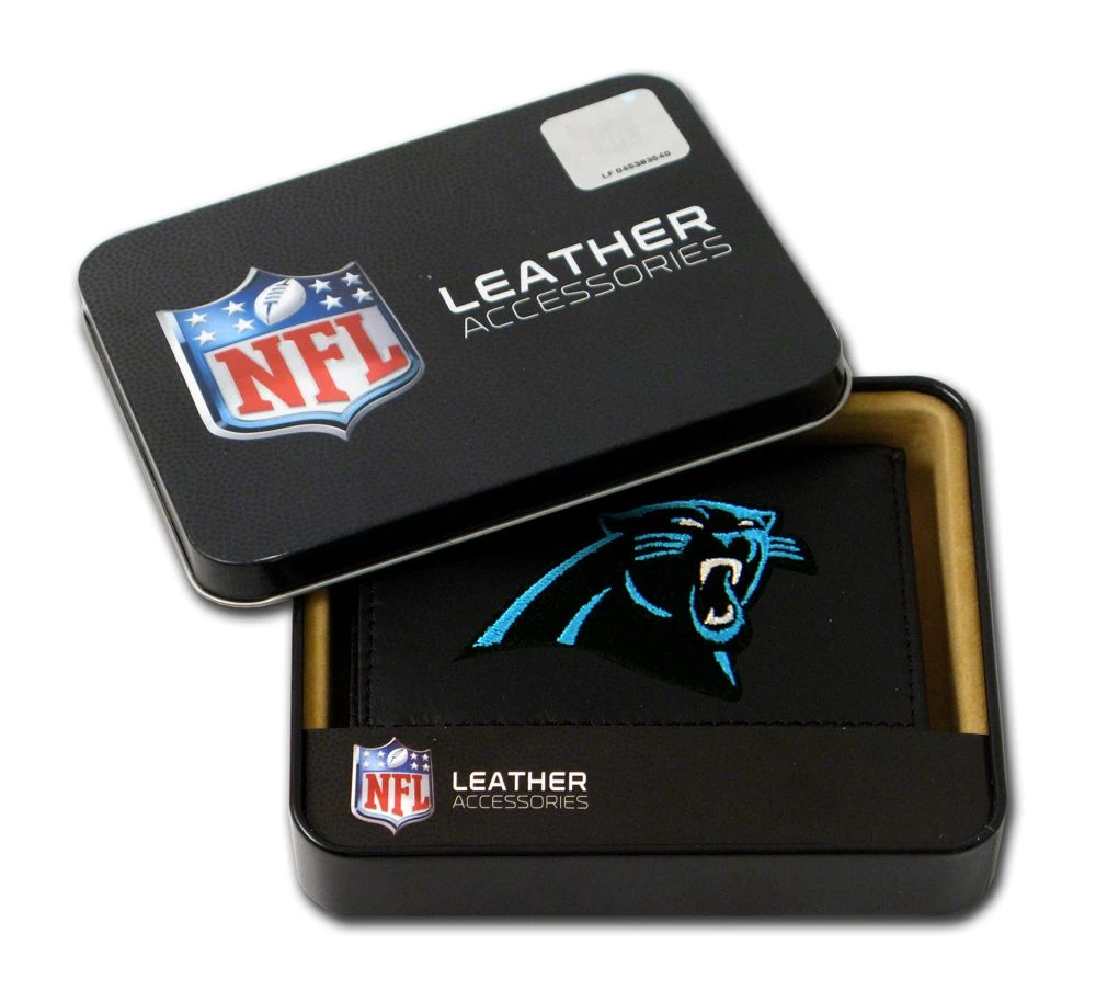 Caseys Distributing, Inc Carolina Panthers Embroidered Leather Tri-Fold Wallet