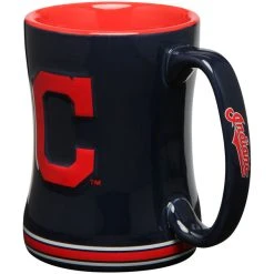 Caseys Distributing, Inc Cleveland Indians Coffee Mug 14oz Sculpted Relief C Logo
