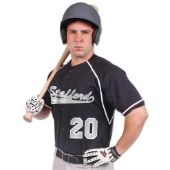 Champro Sports "cycle" Dri-Gear 2 Button Faux Jersey - Black, White - Youth Xl