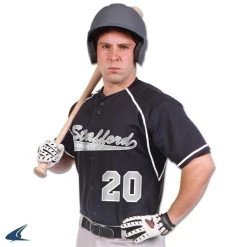 Champro Sports "cycle" Dri-Gear 2 Button Faux Jersey - Scarlet, White - Adult L