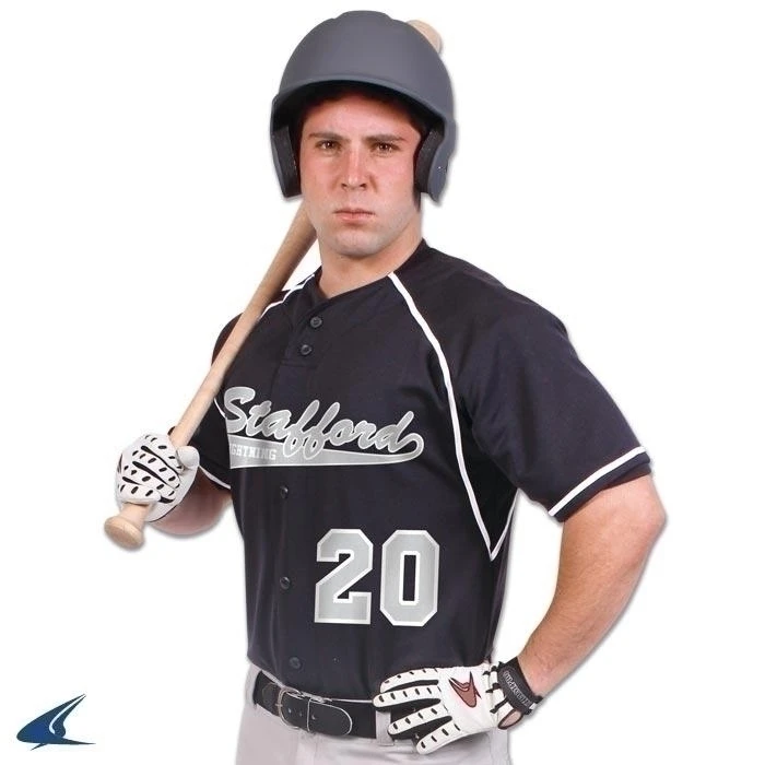 Champro Sports "cycle" Dri-Gear 2 Button Faux Jersey - Scarlet, White - Adult L