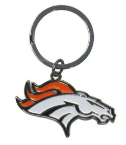 Caseys Distributing, Inc Denver Broncos Chrome Logo Cut Keychain