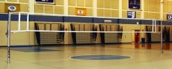 Gared Sports Libero Master Aluminum Telescopic One-Court Volleyball System Less Sleeves And Covers With Forest Green Pad