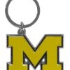Siskiyou Michigan Wolverines Chrome Logo Cut Keychain