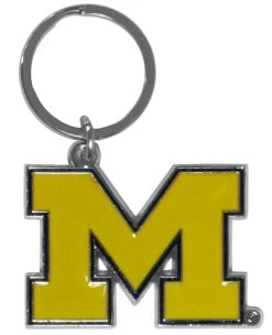 Siskiyou Michigan Wolverines Chrome Logo Cut Keychain