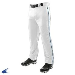 Champro Sports Triple Crown Open Bottom Pant With Piping - Grey, Navy Pipe - Adult Xl